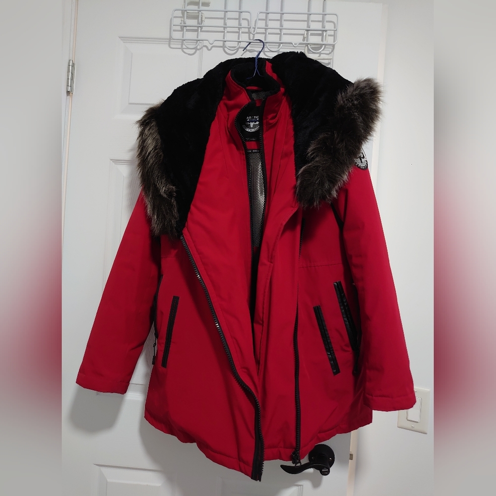 Artic expedition red women's winter coat medium